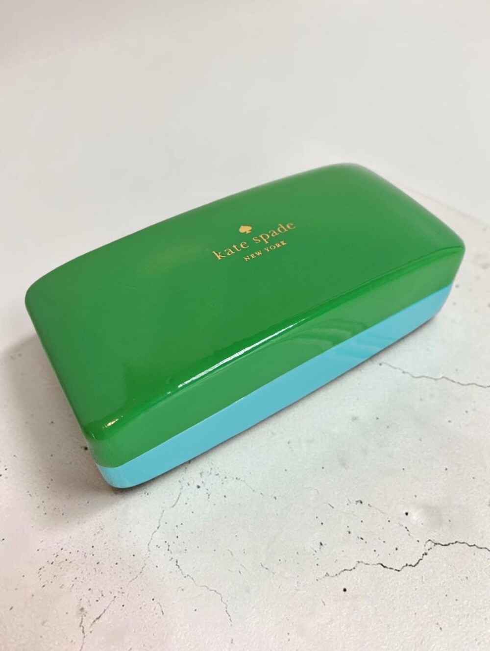 Kate Spade New York Sunglasses Case OS Hard Shell Eyeglass Case Kelly Green Blue